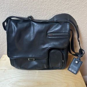 Tumi Leather Messenger Bag